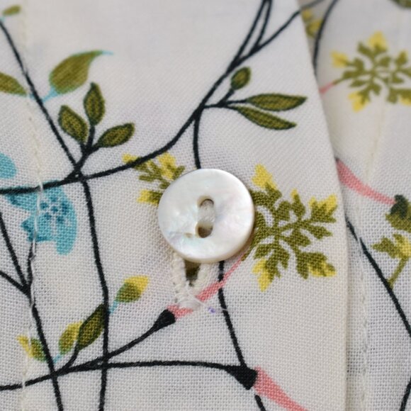 Just Living Rayon Floral Botanical Print Long Sleeves Blouse | size‎ S - Picture 8 of 9